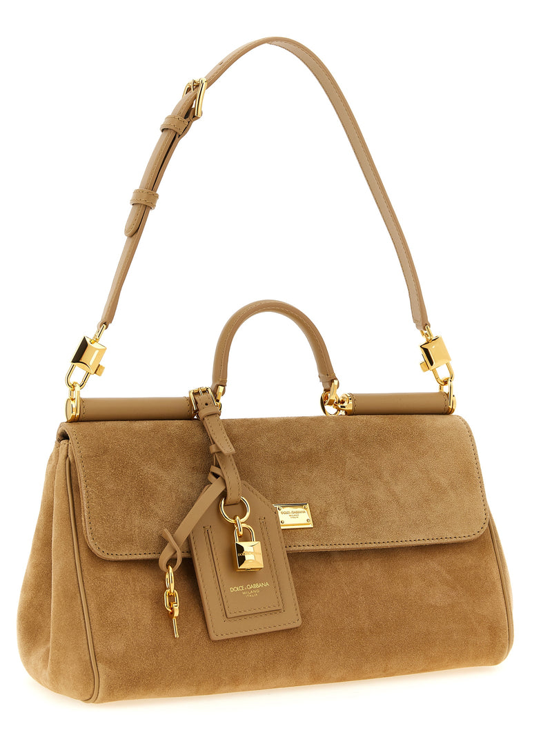 Dolce & Gabbana My Sicily Beige Calfskin Handbag