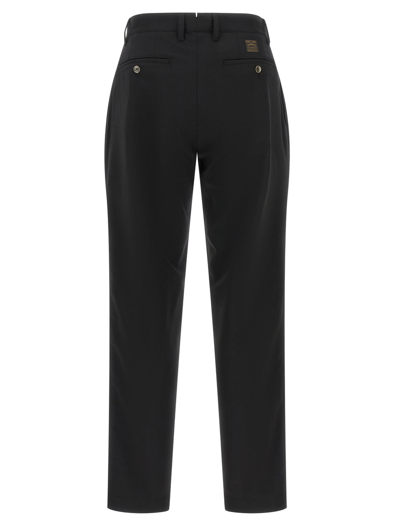 Incotex Black Polyester Dress Pants for Men