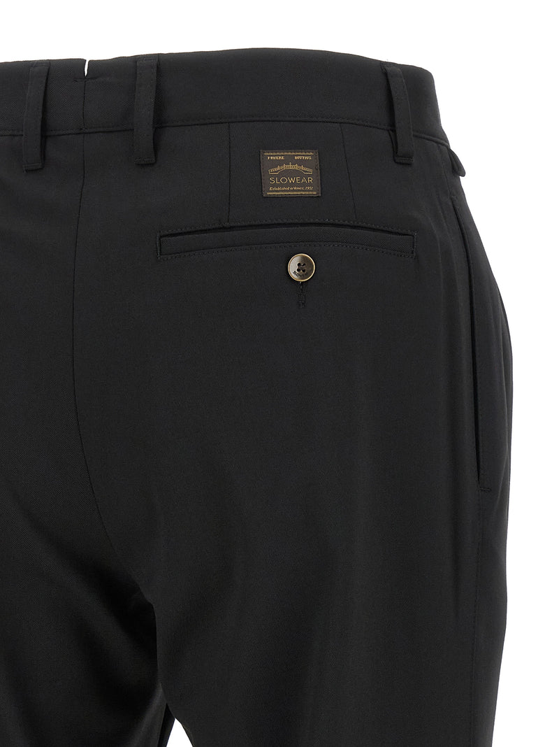 Incotex Black Polyester Dress Pants for Men