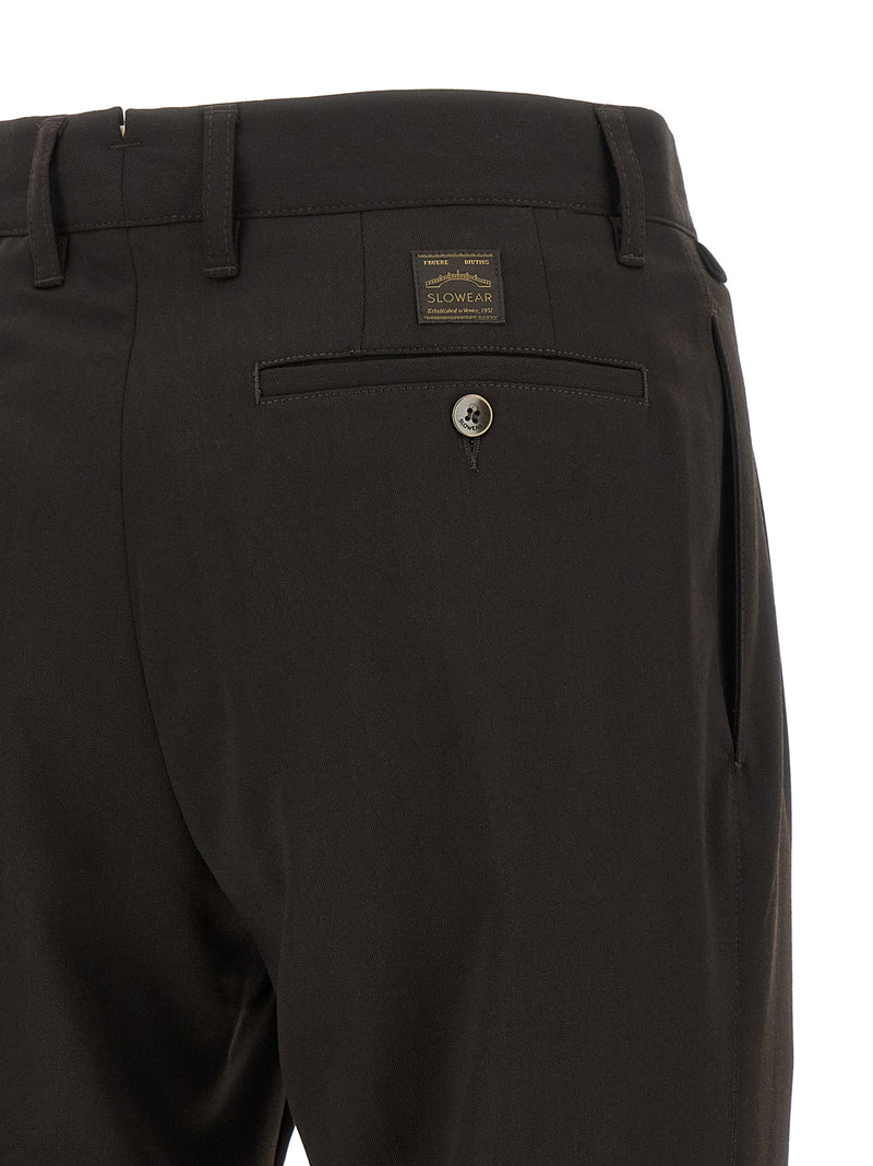 Incotex Brown Polyester Dress Pants for Men