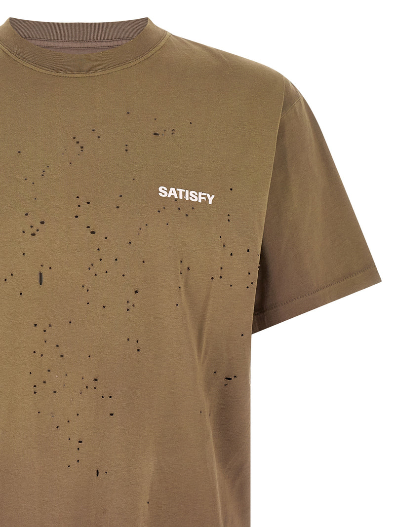 SATISFY MothTech Brown Cotton T-Shirt for Men