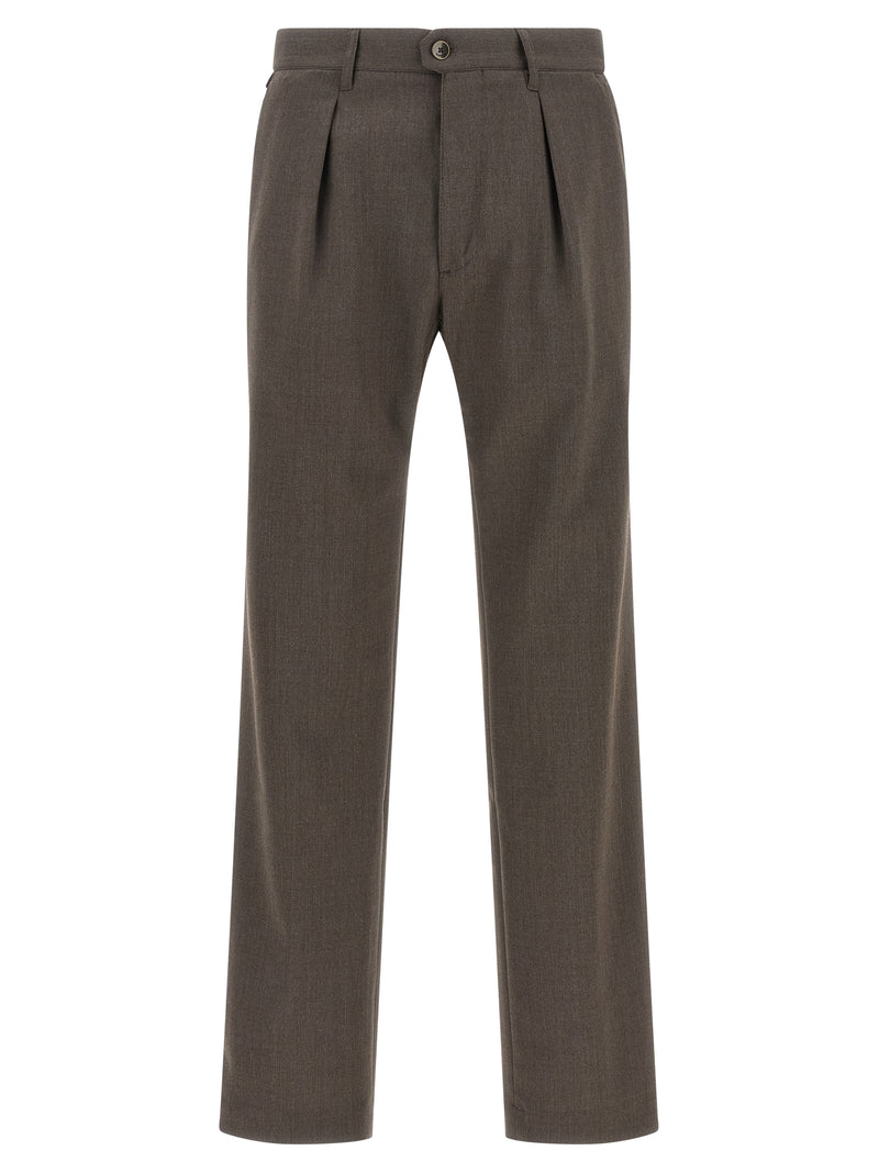 Incotex Brown Polyester Dress Pants for Men