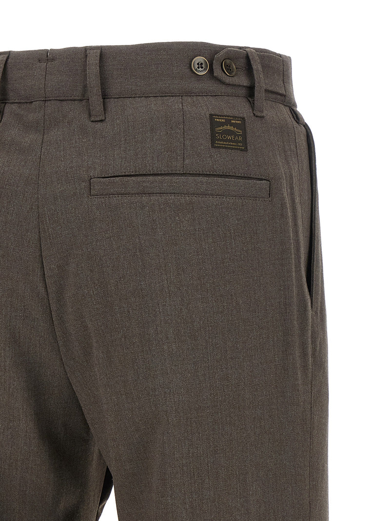 Incotex Brown Polyester Dress Pants for Men