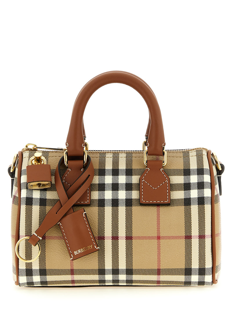 Burberry Beige Mini Handbag with Iconic Check Print
