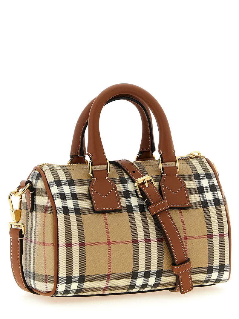Burberry Beige Mini Handbag with Iconic Check Print
