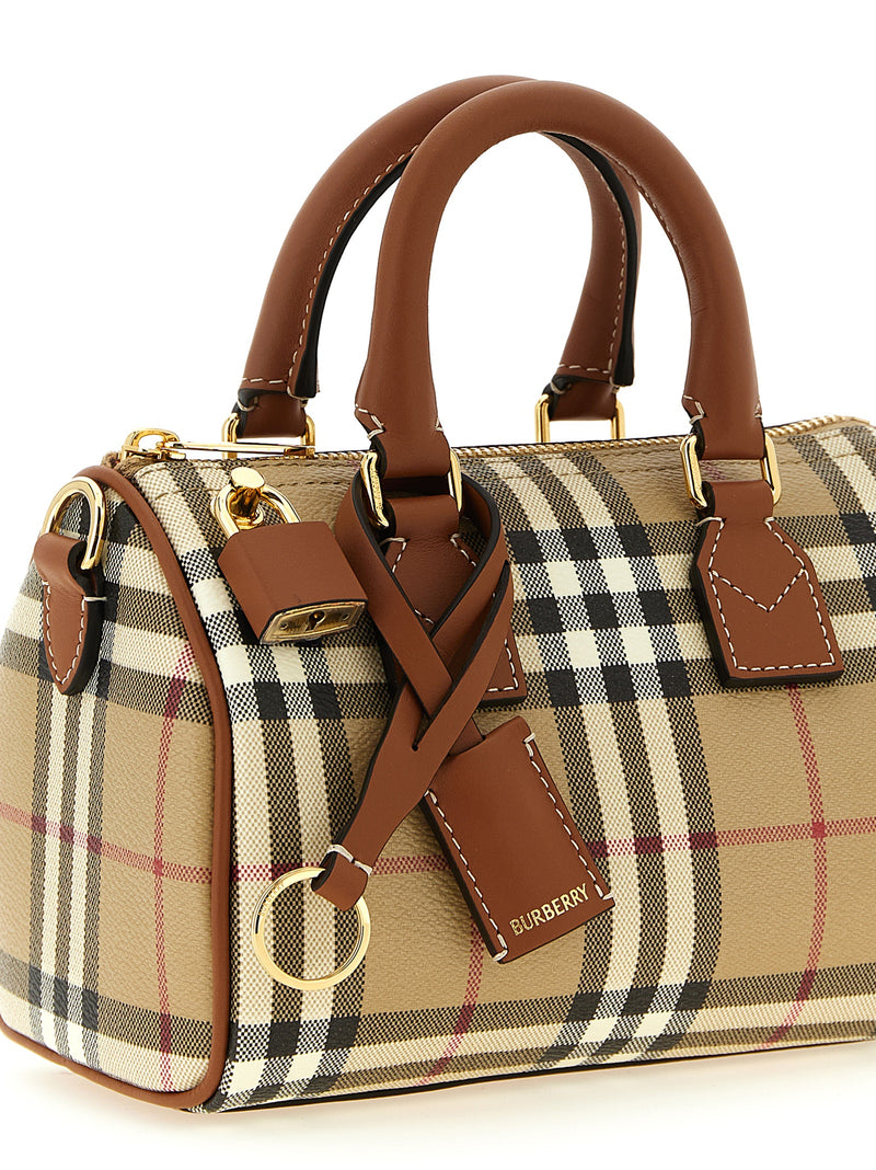 Burberry Beige Mini Handbag with Iconic Check Print