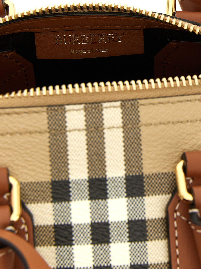 Burberry Beige Mini Handbag with Iconic Check Print