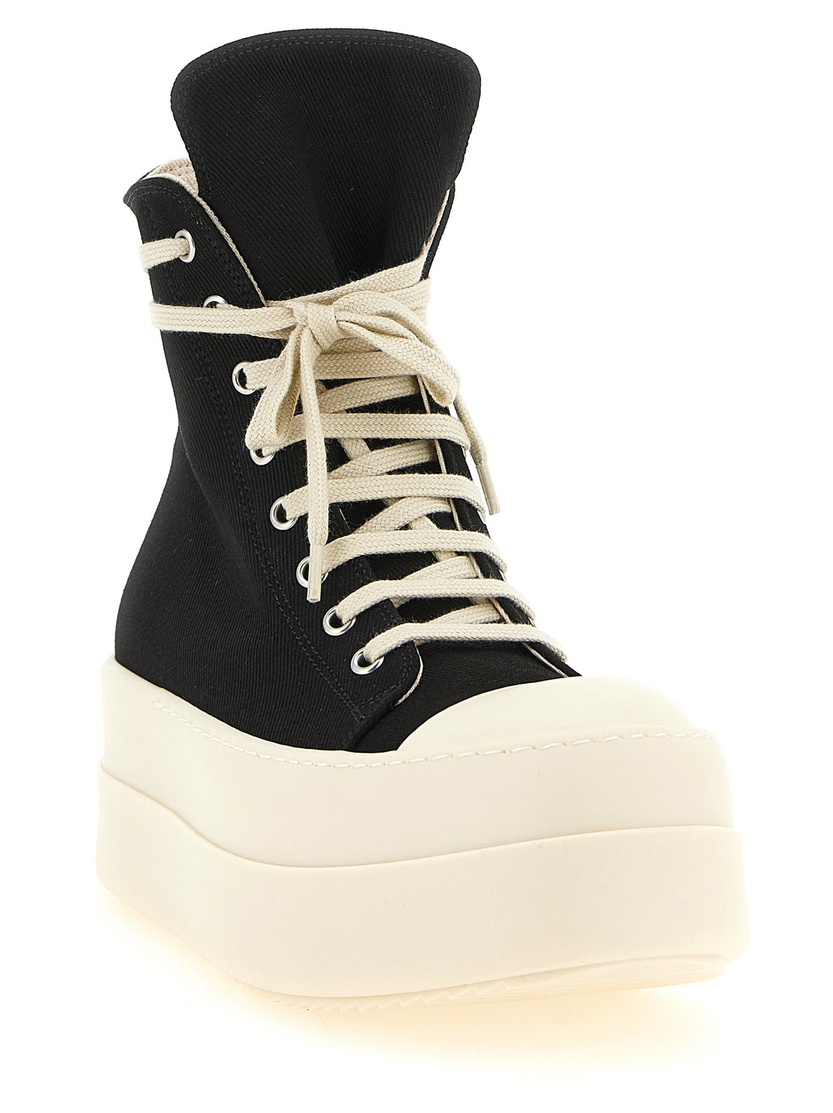 DRKSHDW Black Cotton Platform Sneakers