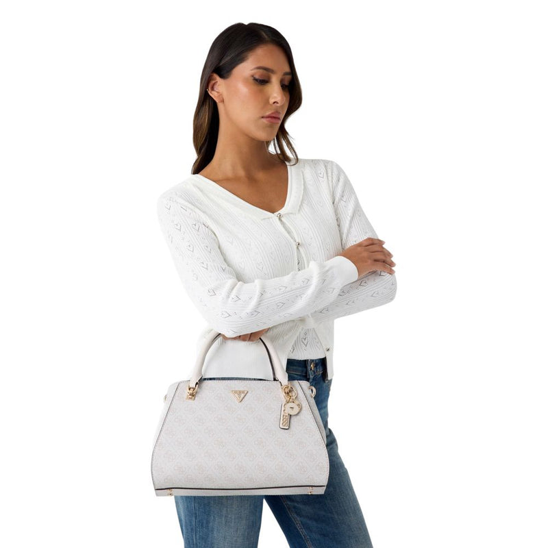 Guess NOELLE II Luxury Satchel Handbag - White