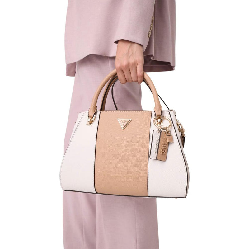 Guess NOELLE II Luxury Satchel Handbag - Beige