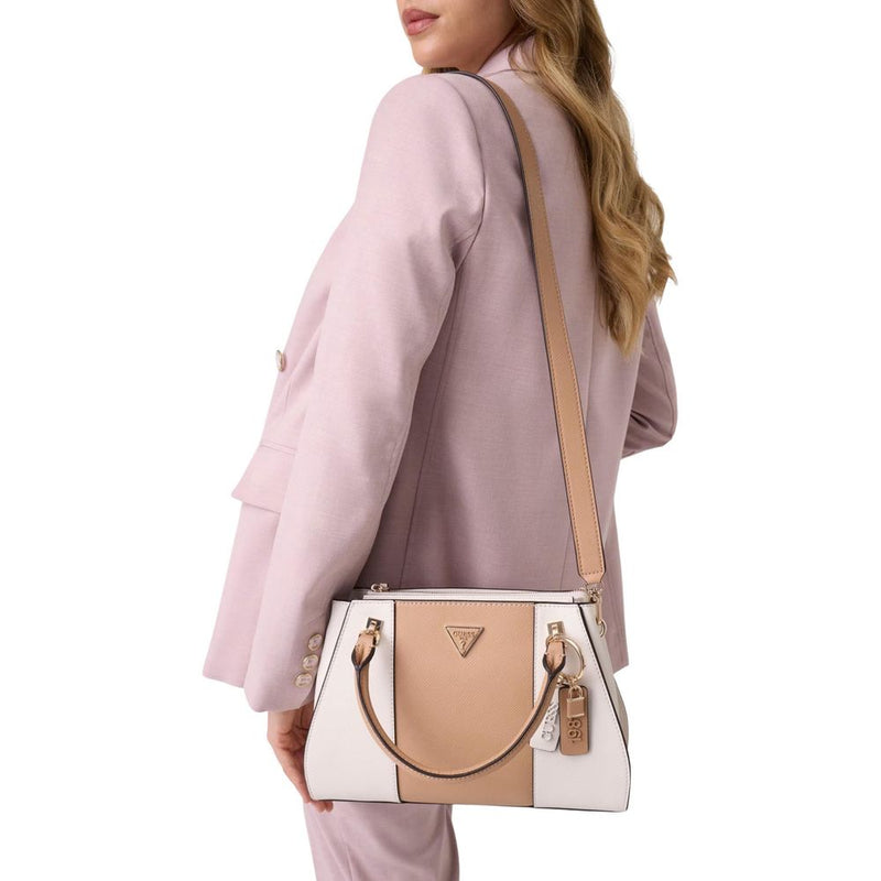 Guess NOELLE II Luxury Satchel Handbag - Beige