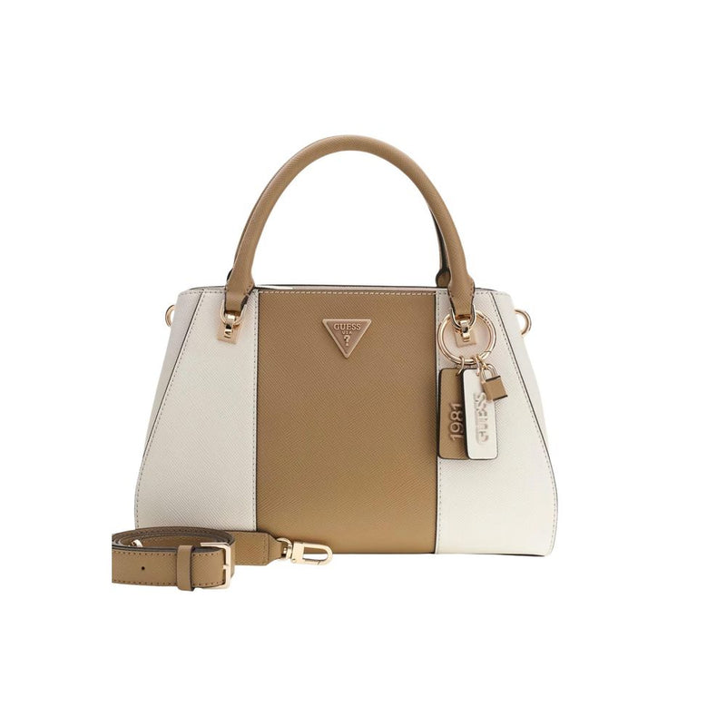 Guess NOELLE II Luxury Satchel Handbag - Beige