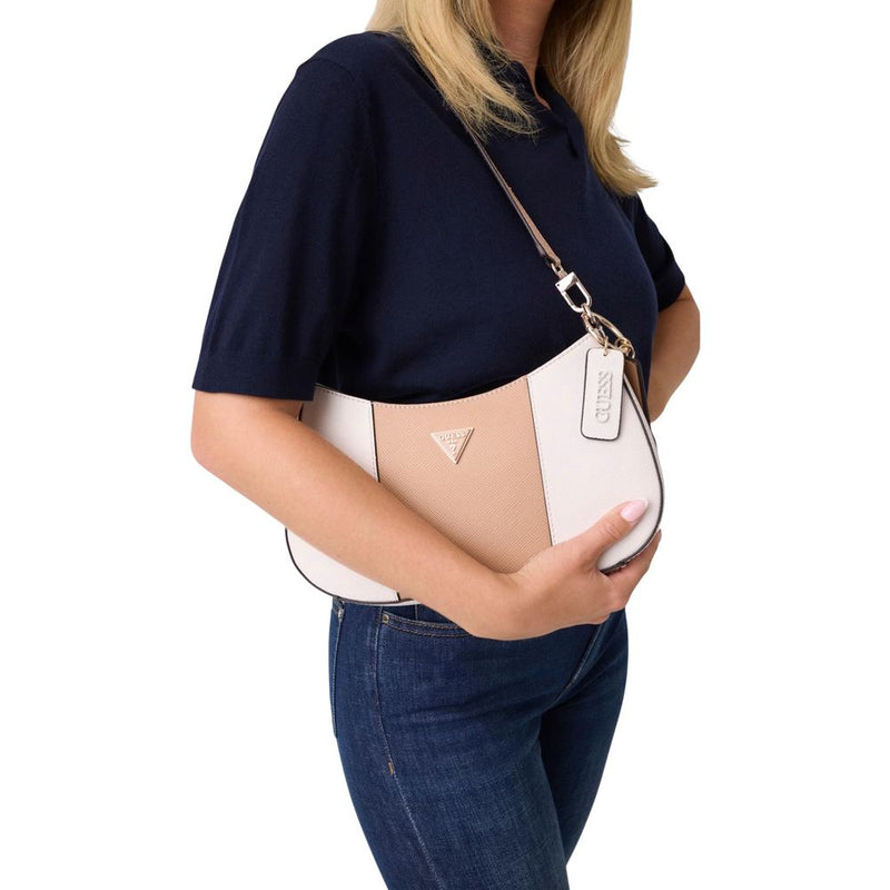 Guess Noelle II Top Zip Shoulder Bag - Beige