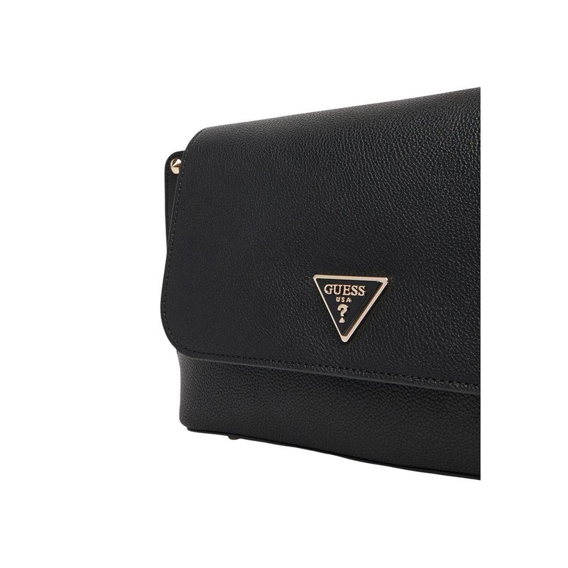 Guess Meridian II Flap Crossbody Handbag - Black