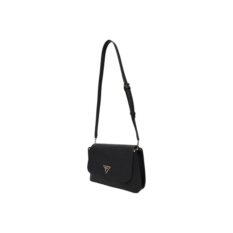 Guess Meridian II Flap Crossbody Handbag - Black