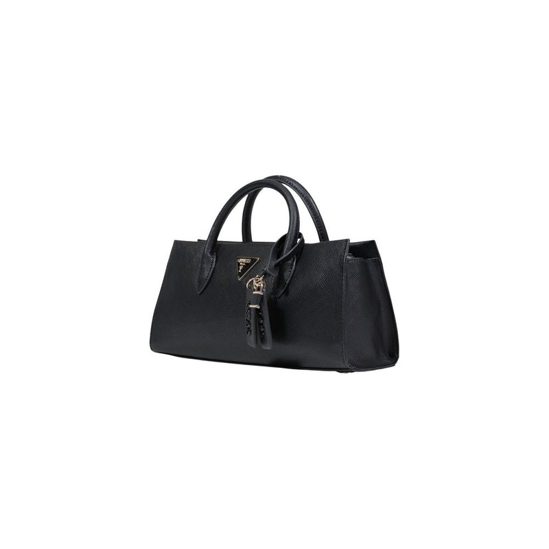 Guess Noelle II Girlfriend Satchel - Black Polyurethane Handbag