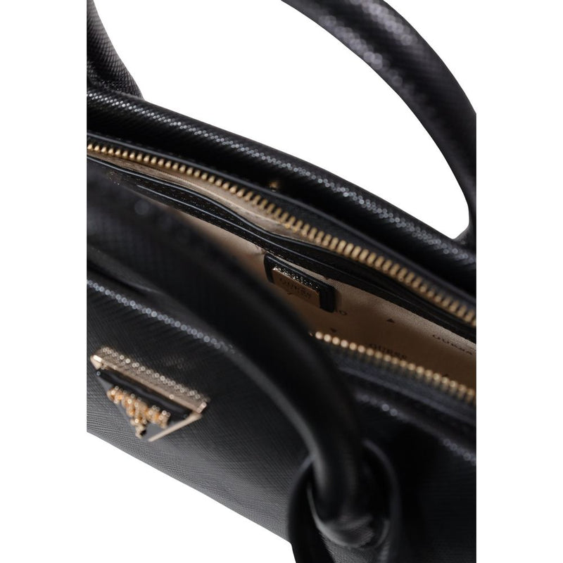 Guess Noelle II Girlfriend Satchel - Black Polyurethane Handbag