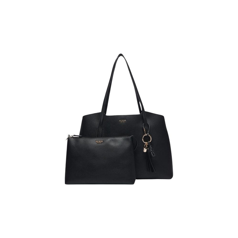 Guess Lucci Girlfriend Satchel Handbag - Black Polyurethane