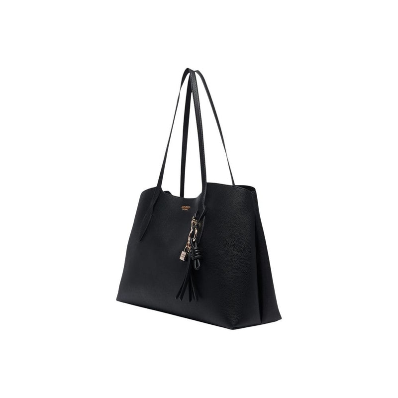Guess Lucci Girlfriend Satchel Handbag - Black Polyurethane