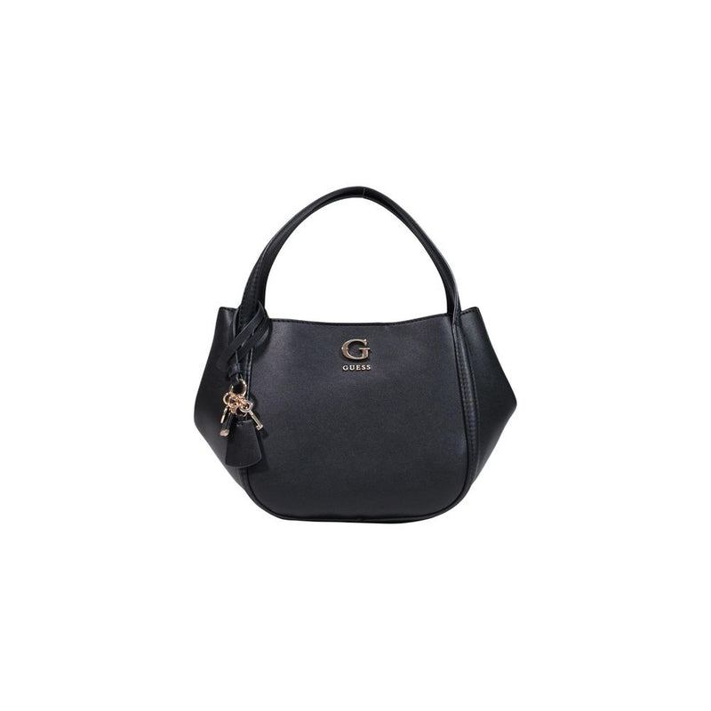 Guess Lucci Girlfriend Satchel Handbag - Black Polyurethane