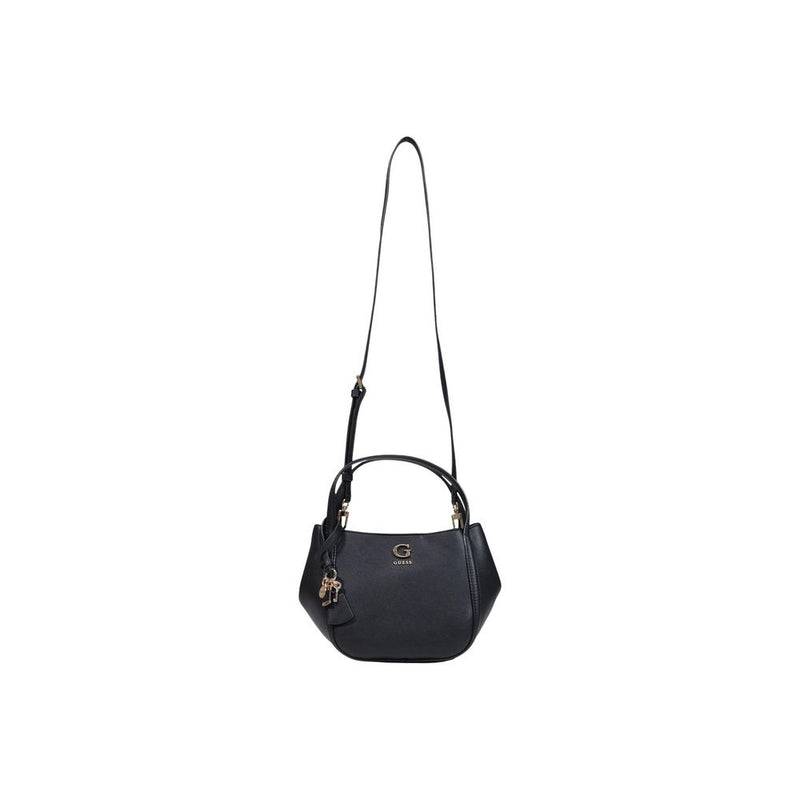 Guess Lucci Girlfriend Satchel Handbag - Black Polyurethane
