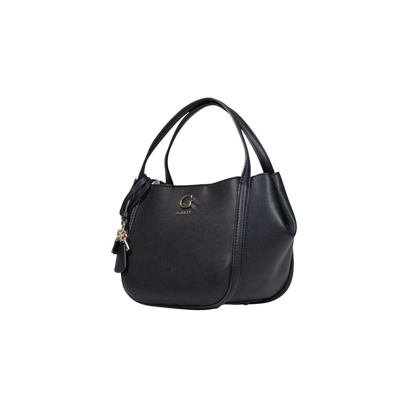 Guess Lucci Girlfriend Satchel Handbag - Black Polyurethane