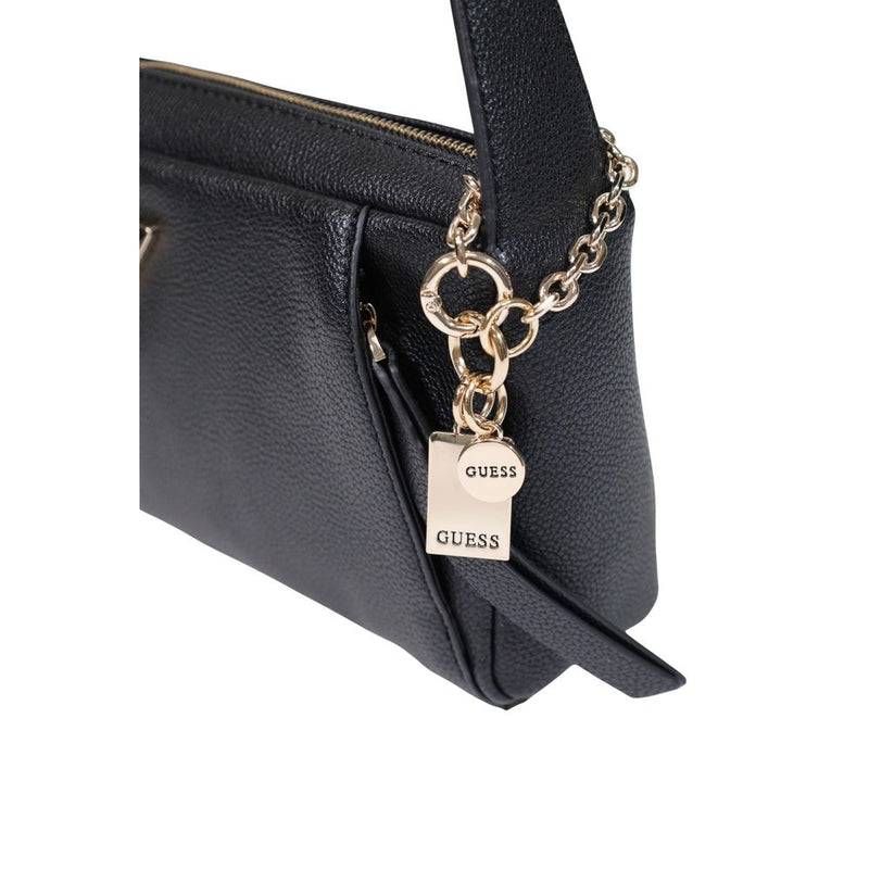 Guess Lucci Girlfriend Satchel Handbag - Black Polyurethane