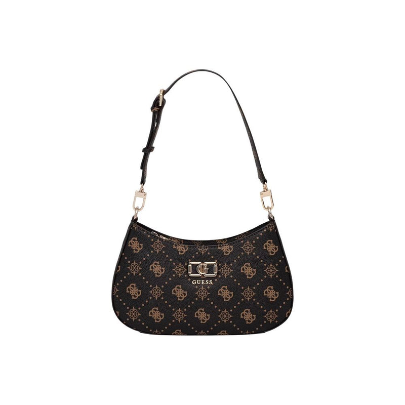 Guess Emelie Logo Handbag - Brown Polyurethane