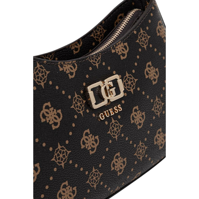 Guess Emelie Logo Handbag - Brown Polyurethane