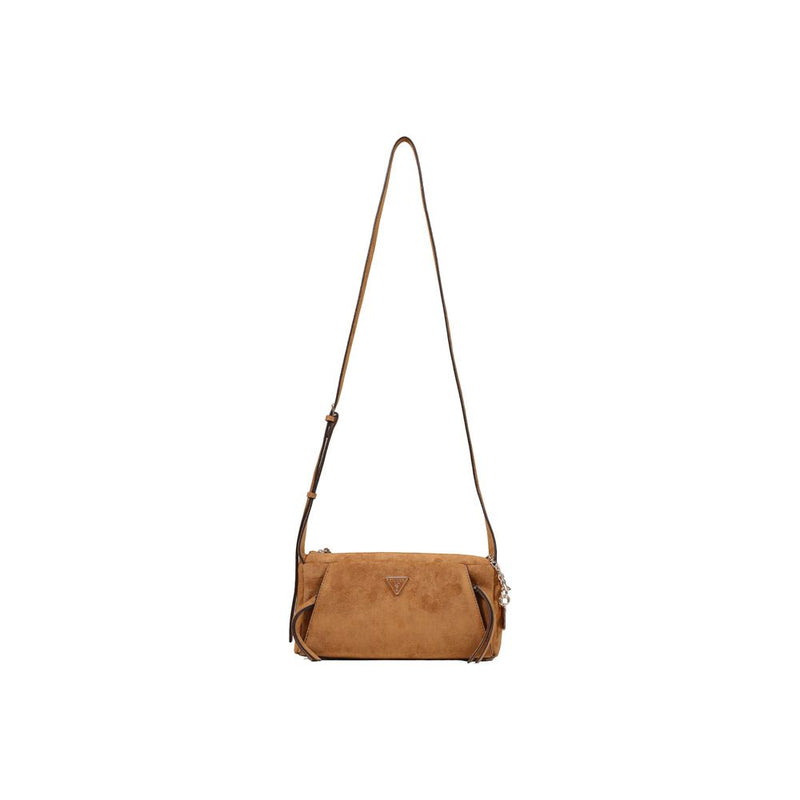 Guess Coleen Logo Small Handbag - Brown Polyester