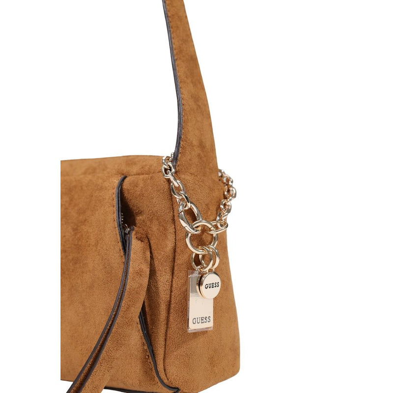 Guess Coleen Logo Small Handbag - Brown Polyester