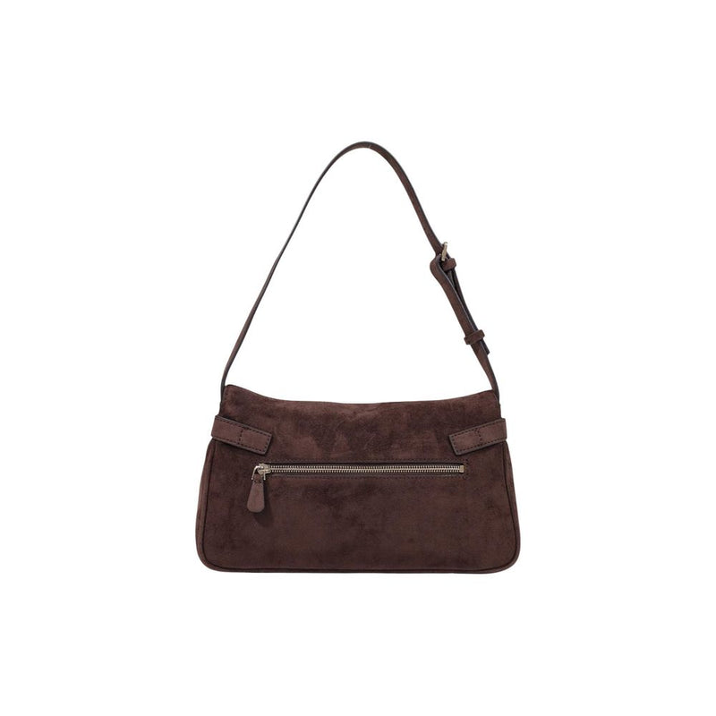 Guess Coleen Logo Small Handbag - Brown Polyester