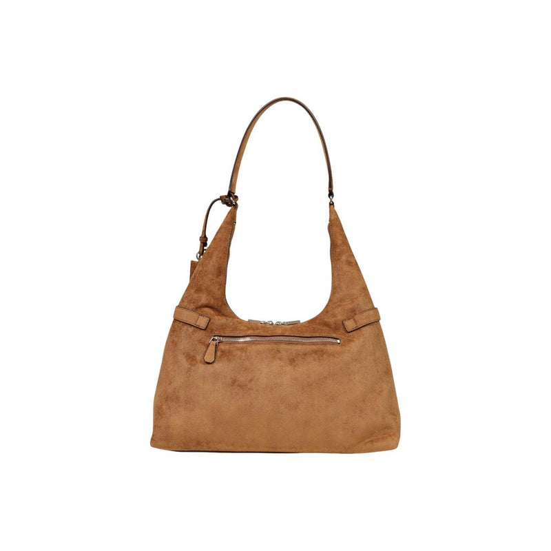 Guess Coleen Logo Small Handbag - Brown Polyester