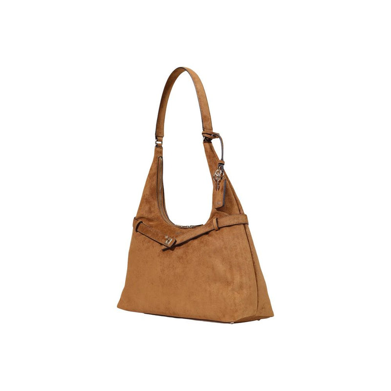 Guess Coleen Logo Small Handbag - Brown Polyester