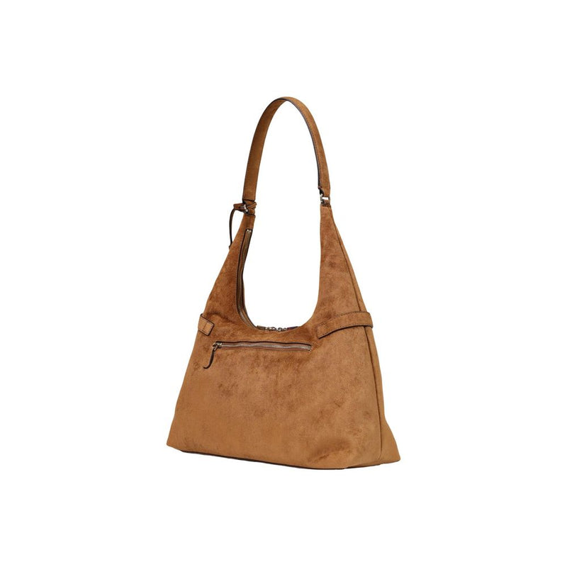 Guess Coleen Logo Small Handbag - Brown Polyester