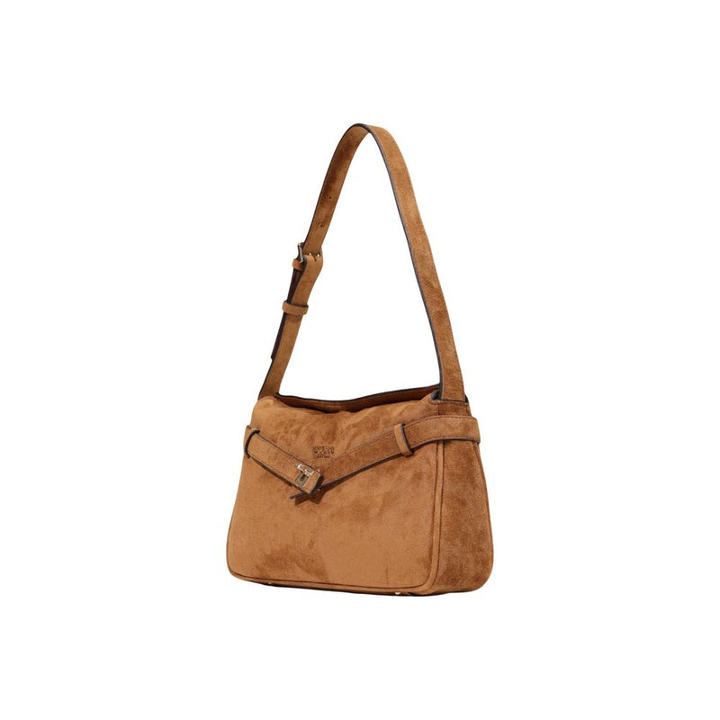 Guess Coleen Logo Small Handbag - Brown Polyester