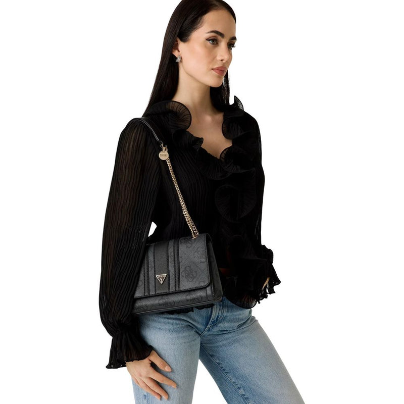 Guess ELSIE Shoulder Bag - Gray Polyurethane Handbag