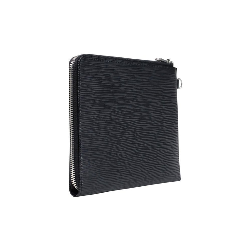 Guess Milano Small Necessaire Pouch - Black Polyurethane Clutch Bag