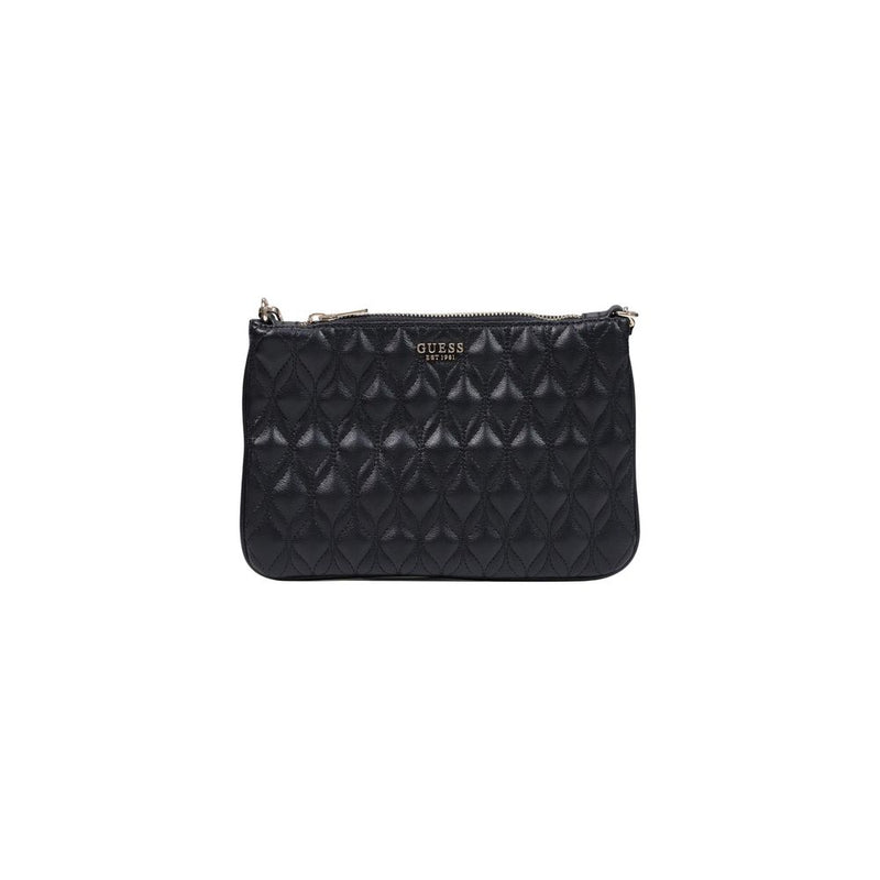 Guess Maxine Quilted Flat Black Clutch Bag