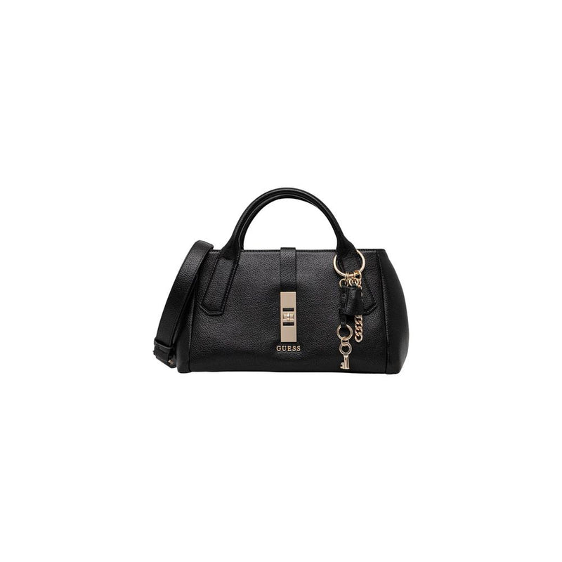 Guess Brooke High Society Satchel - Black Polyurethane Handbag