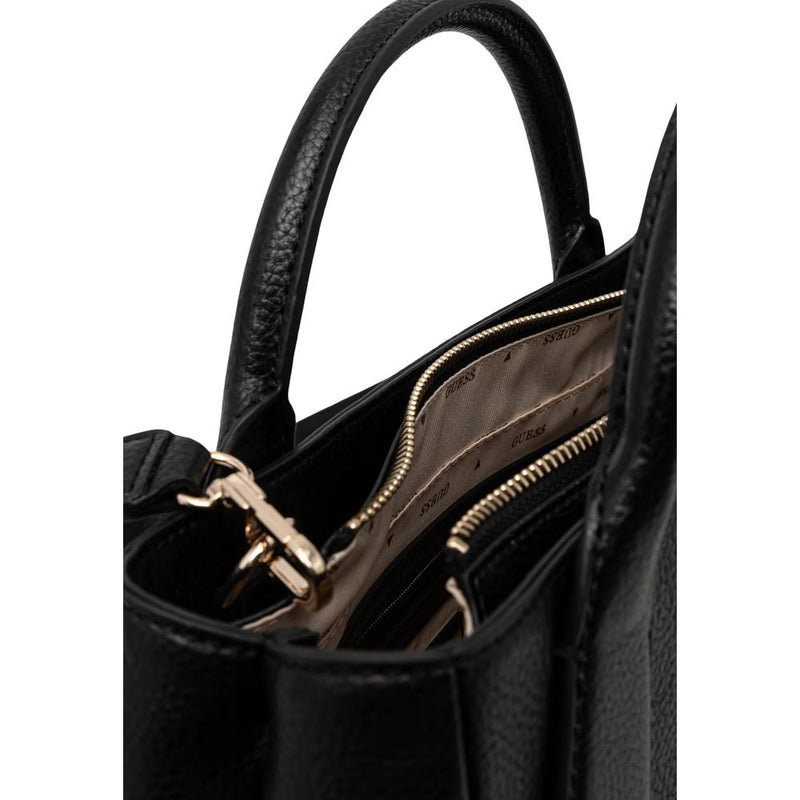 Guess Brooke High Society Satchel - Black Polyurethane Handbag