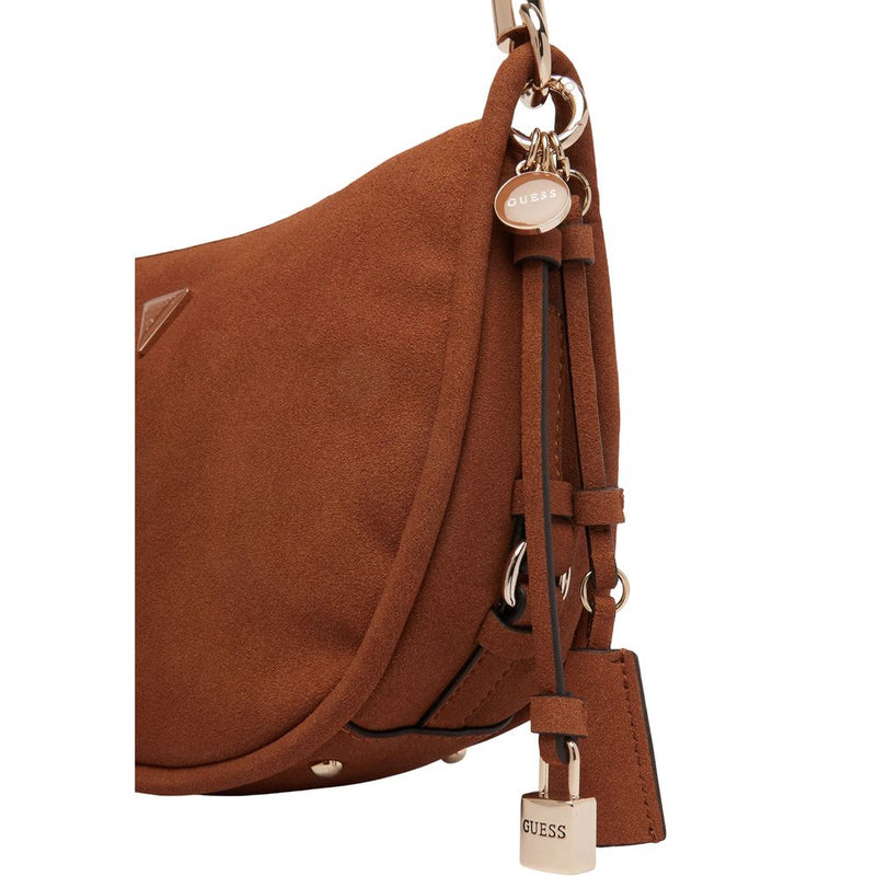 Guess DANYA Brown Suede Leather Handbag