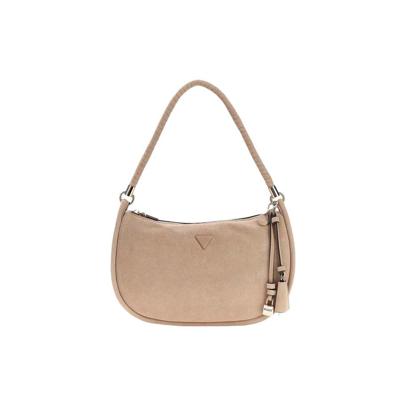 Guess DANYA Beige Suede Leather Handbag - Modern Hobo Design