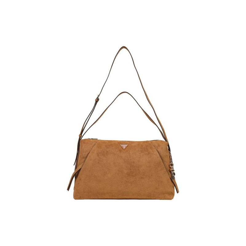 Guess Coleen Logo Small Handbag - Brown Polyester