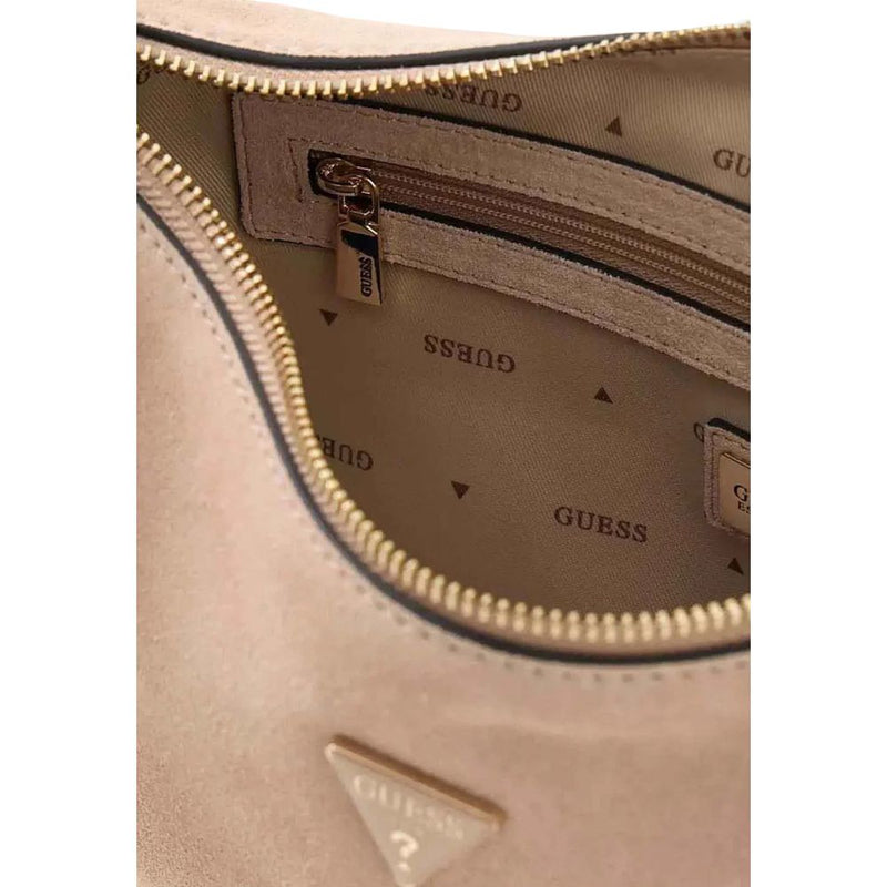 Guess DANYA Beige Suede Leather Handbag - Modern Hobo Design