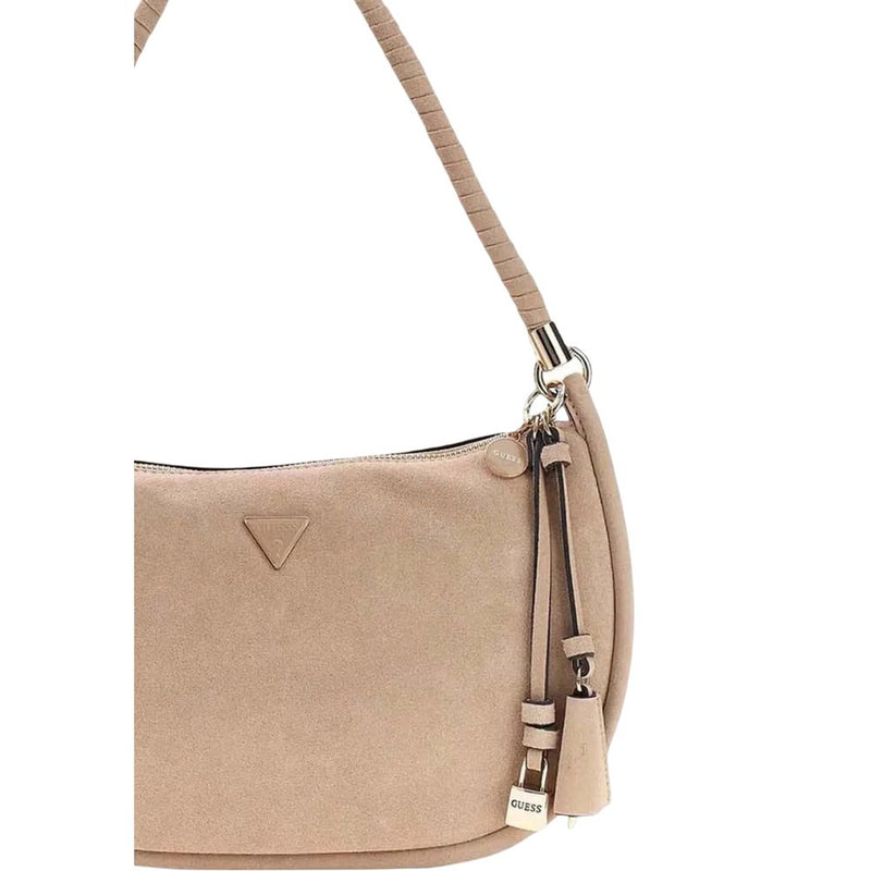 Guess DANYA Beige Suede Leather Handbag - Modern Hobo Design