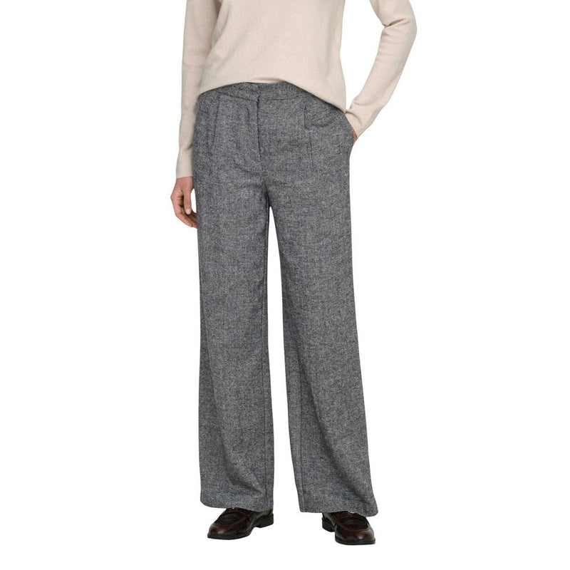 Only Onlbekka Life Hw Wide Wool Look Pant Tlr - Gray