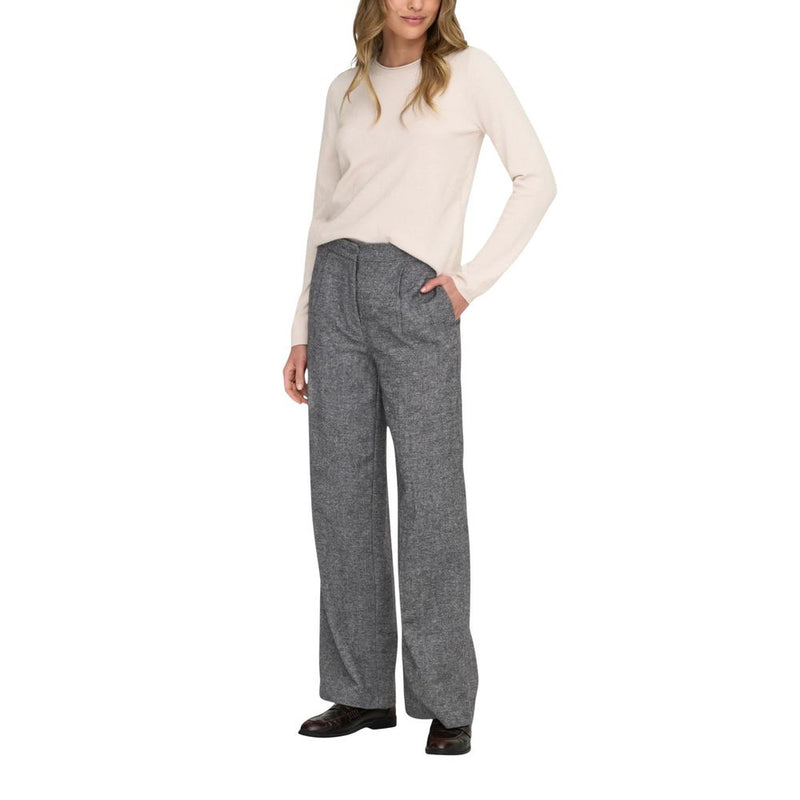 Only Onlbekka Life Hw Wide Wool Look Pant Tlr - Gray