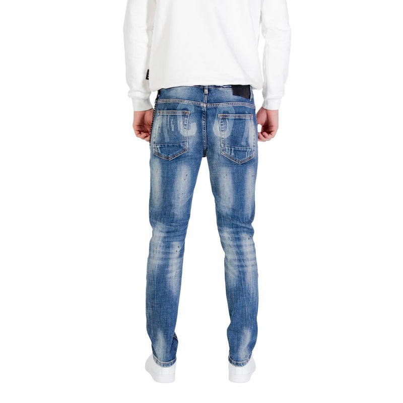 Icon Blue Cotton Skinny Jeans for Men
