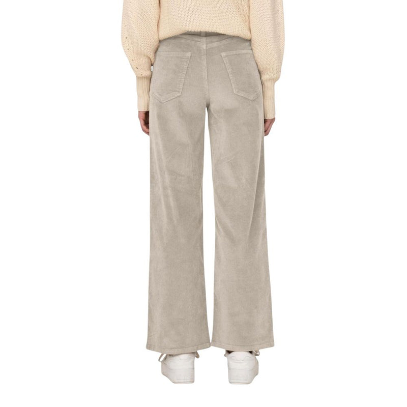 Only ONLHOPE Global EX HW Wide Cord Cropped Pants in Beige